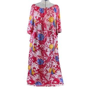 DiCarlo of California Red White Blue Yellow Wide Scoop Neck Splatter MuuMuu 4X